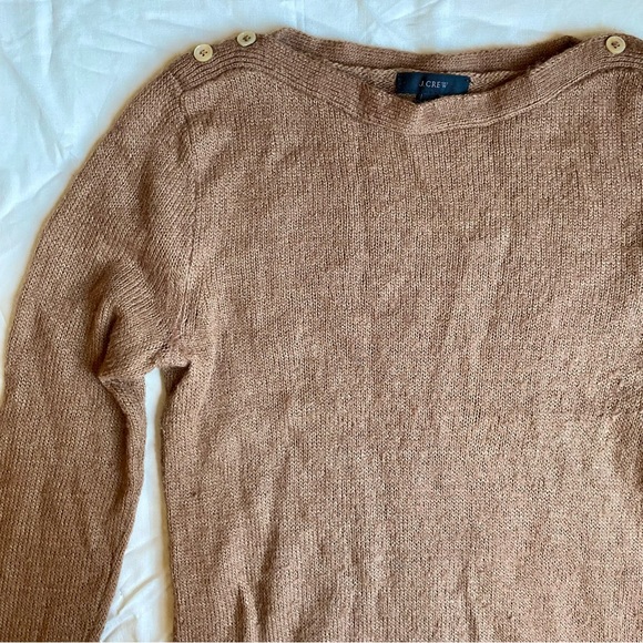 J Crew Brown Wool Boatneck Sweater - Picture 3 of 9